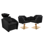 Zestaw Mebli Comfort + 2 Fotele Holly Czarne B Podstawa Kwadrat Złoty - 2